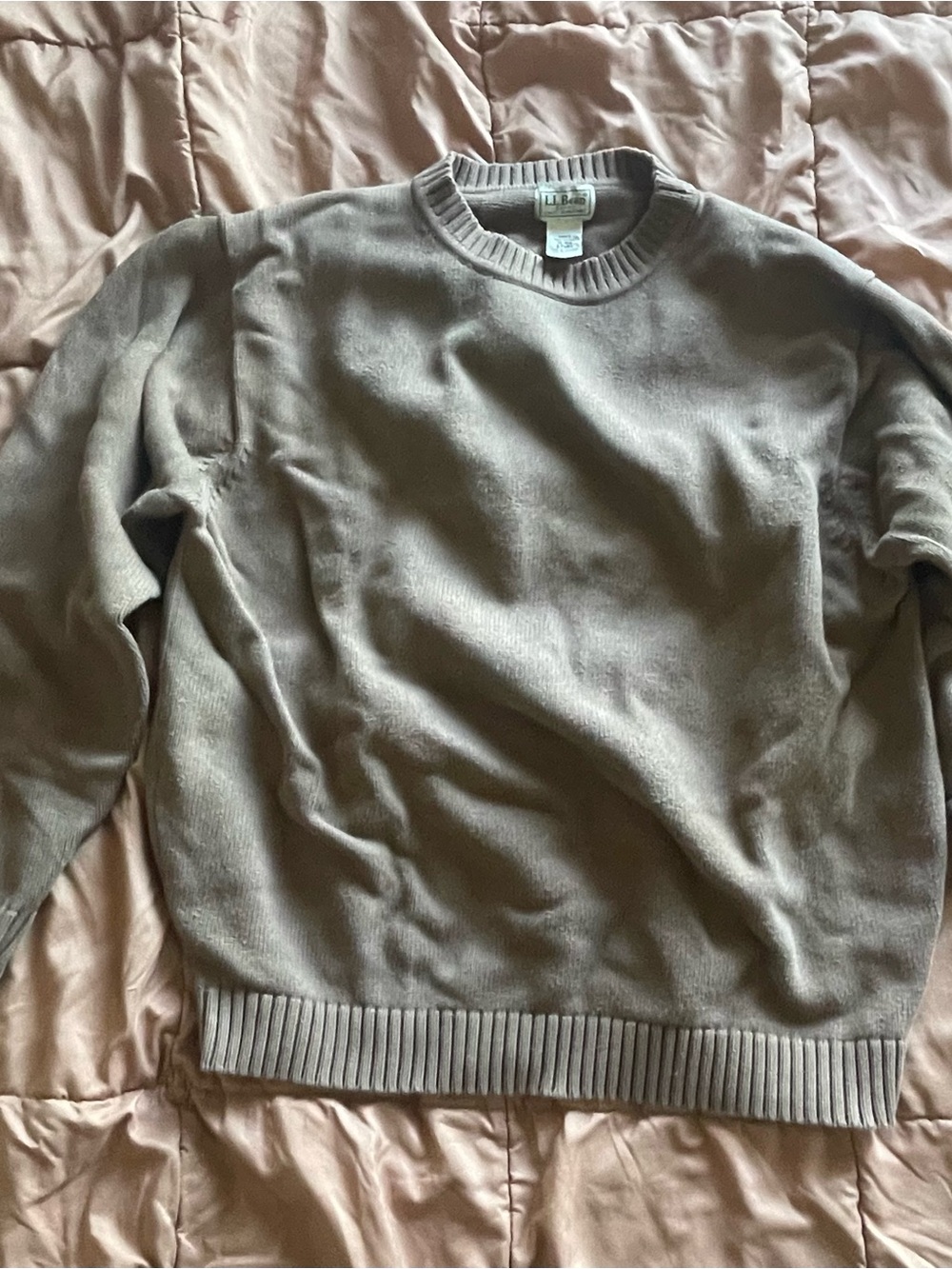 Classic Crewneck Men's Sweater in Light Brown